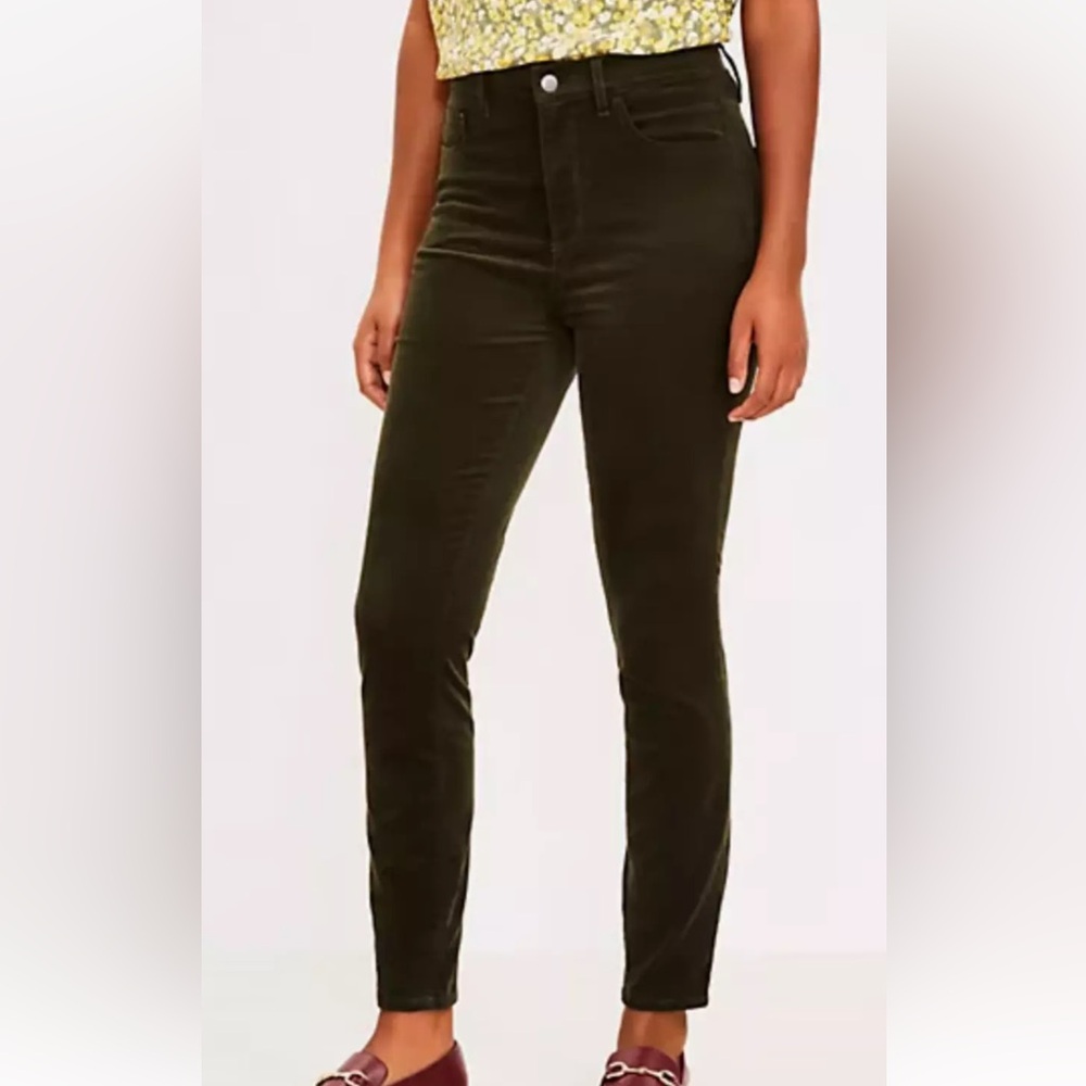 NEW W TAGS LOFT CORDUROY PANTS DARK CAPER GREEN 10/30